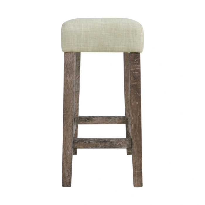Oak Lawn Grey Bar Table Single Pack (Table + 3 Tan Fabric Stools)