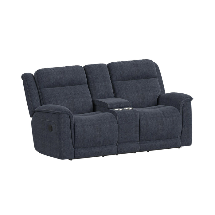 Striker Loveseat w/Console in Bristol Cobalt