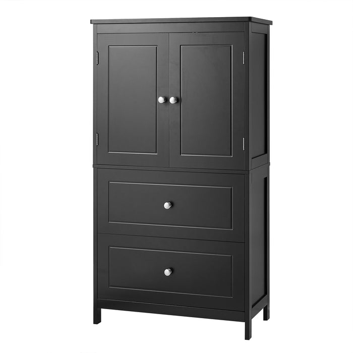 Bathroom Storage Cabinet With 2 Doors And Drawers, Adjustable Shelf
