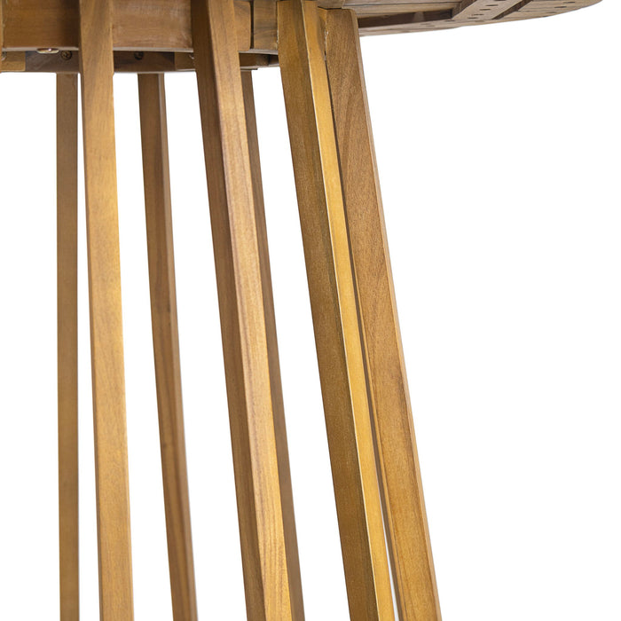 Outdoor 3 Pieces Dining Set, Round Bistro Set - Teak