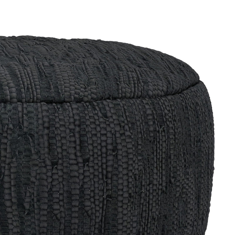 Fredrik - Round Pouf - Black