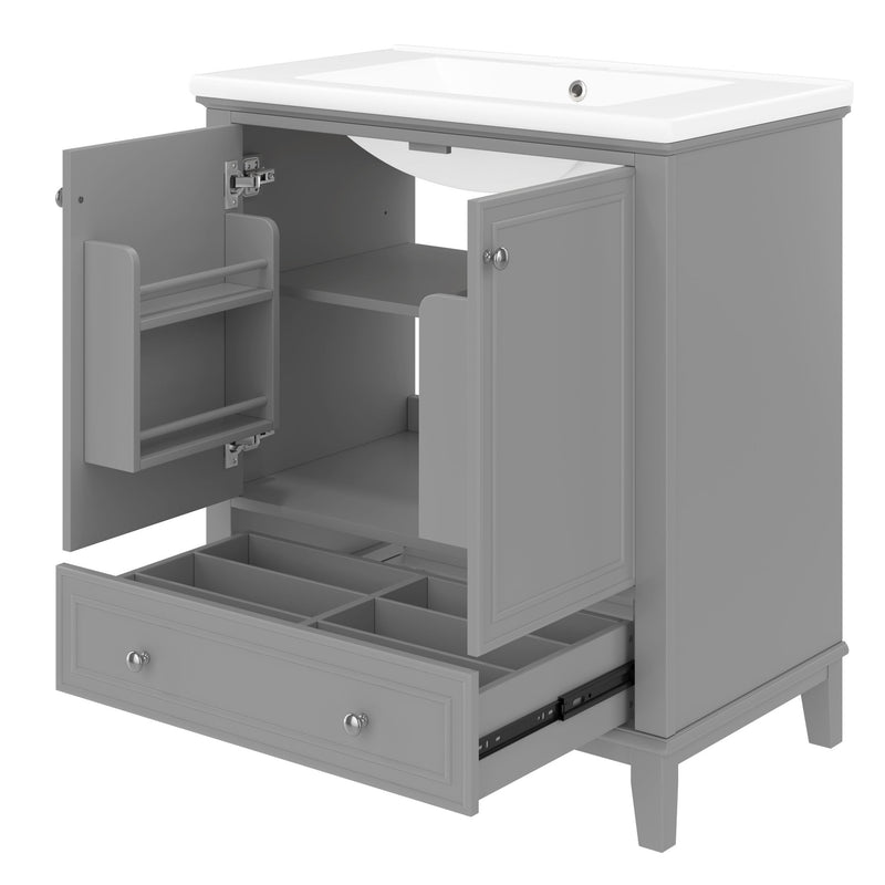 Modern Bathroom Vanity With Sink Combo, Doors And Drawer