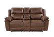 Ryland Console Loveseat W/ Dual Recliners--Brown