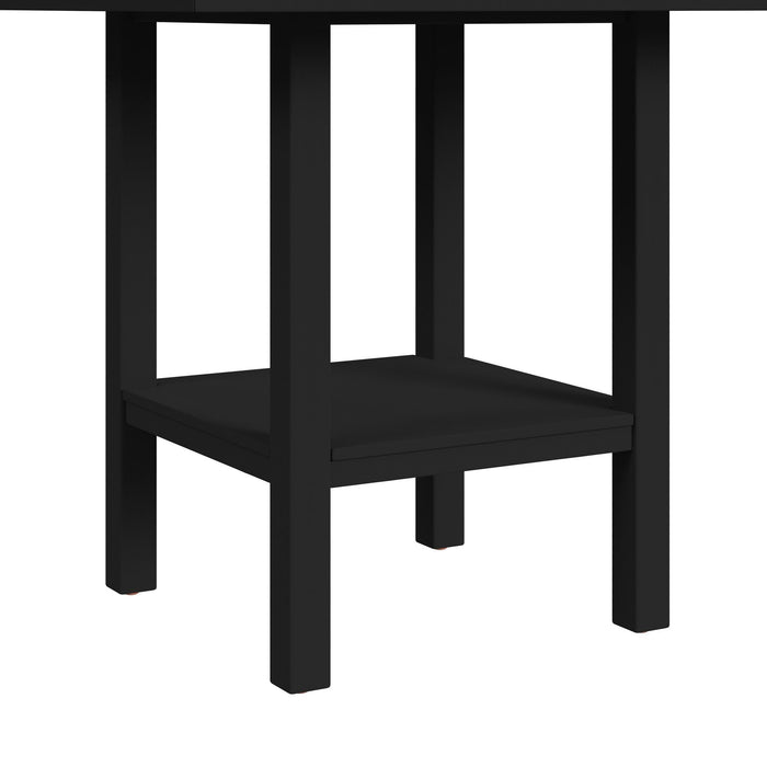 Brooks - 5 Piece Counter Set With Table And 4 Upholstered Seat & Wood Back Chairs - Medium Brown & Black