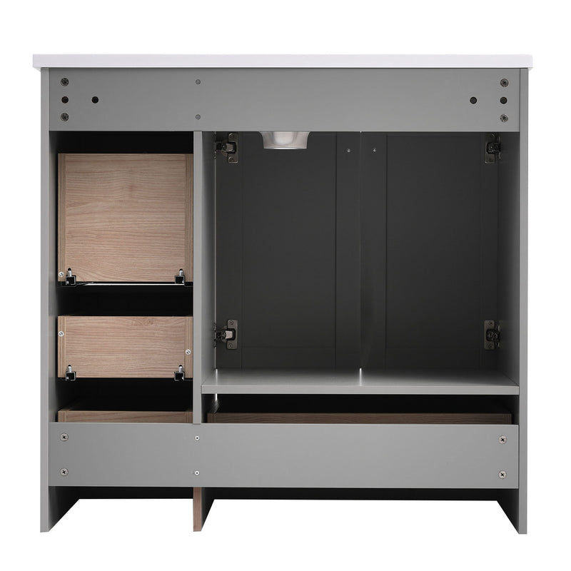 Shaker Free Standing Bathroom Vanity Cabinet With Sink, Soft Close Drawers, Soft Close Doors