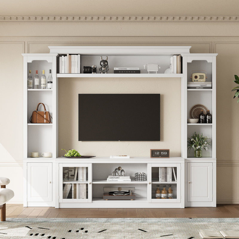 All-In-One TV Stand With Bookcase For TVs Up To 65"