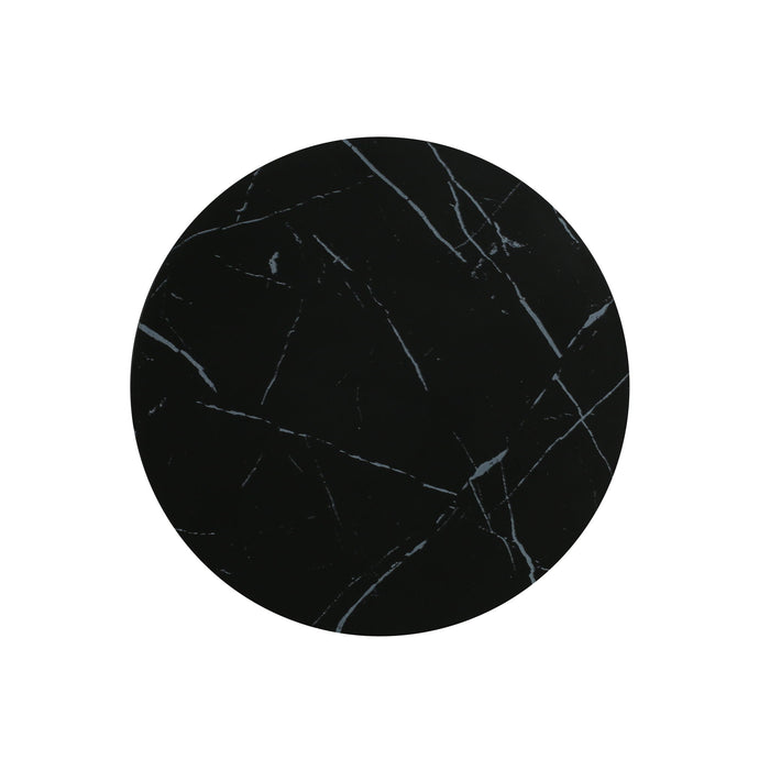 Outdoor Lightweight Concrete Side / End Table, Living Room Accent Table - Black Marble