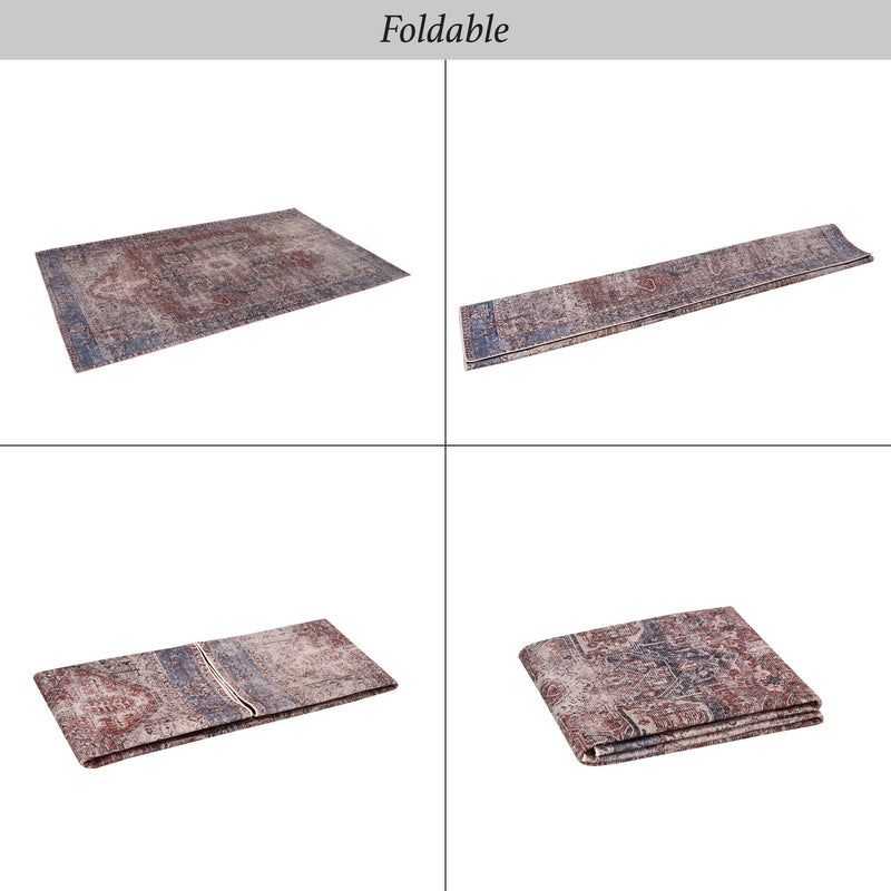 Maval - 8' X 10' Washable Area Rug - Burgundy