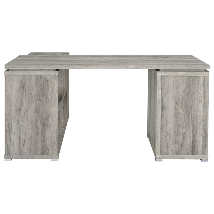 Tona - L-Shape Computer Desk With 3 Drawers And 5 Shelves