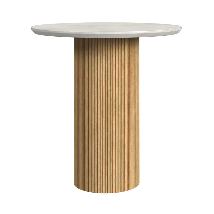 Sylvie Occasional Table Set with White Faux Marble Top and Base