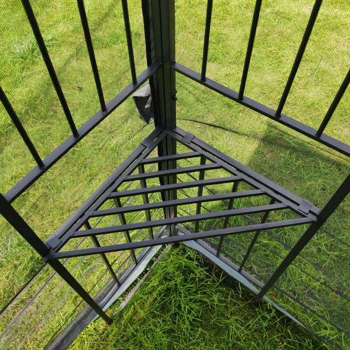 Patio Gazebo Tent With Ventilated Double Roof And Mosquito Net