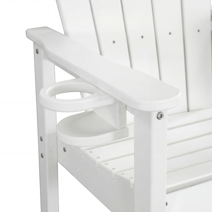 Bar Height Adirondack Chair With Cup Holder And Armrests