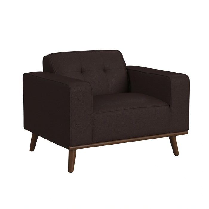 Destiny Chair with Wood Front in Pebble Brown