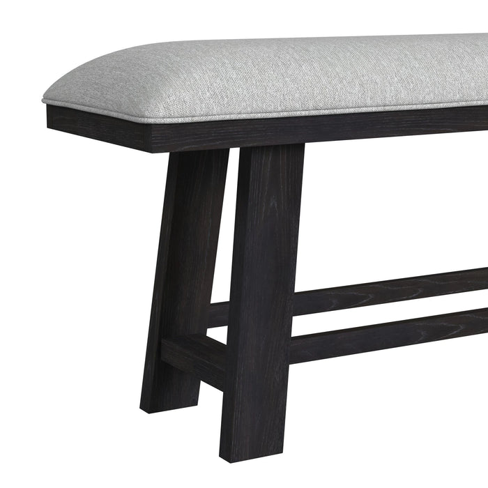 Transcend Counter Bench with Light Grey Fabric in Charcoal