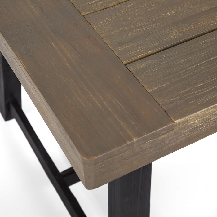 Cloud - Outdoor Bench With Acacia Wood Frame And Slat Panel Design