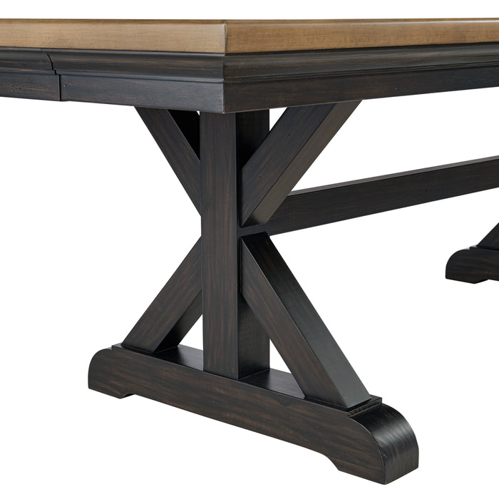 Montrose Dining Table with 20"" Leaf in Espresso and Brown