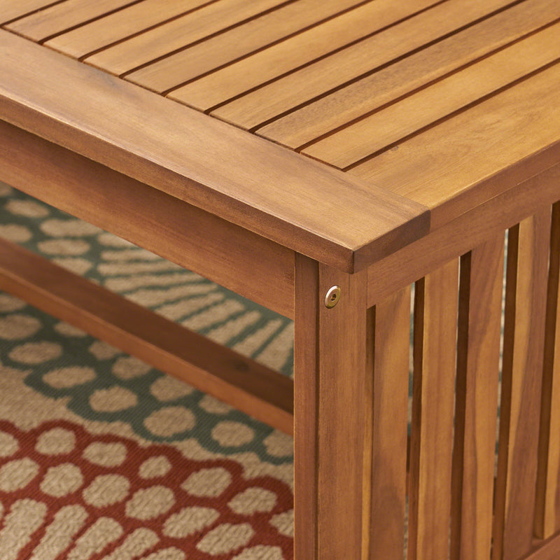 Acacia Wood Rectangular Patio Coffee Table For Outside