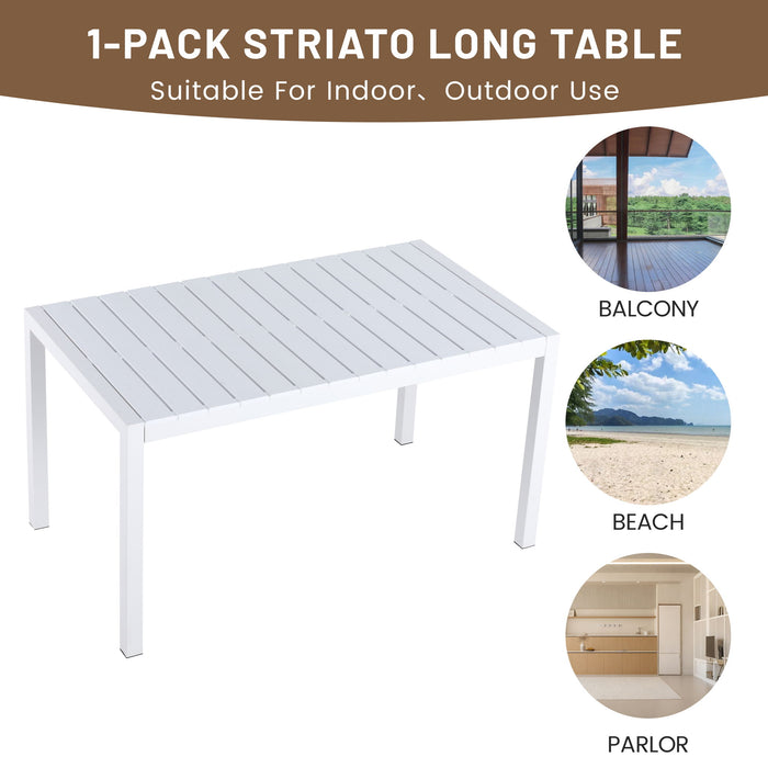 4 Piece Set Of Modern Designed Single Chairs With Long Table