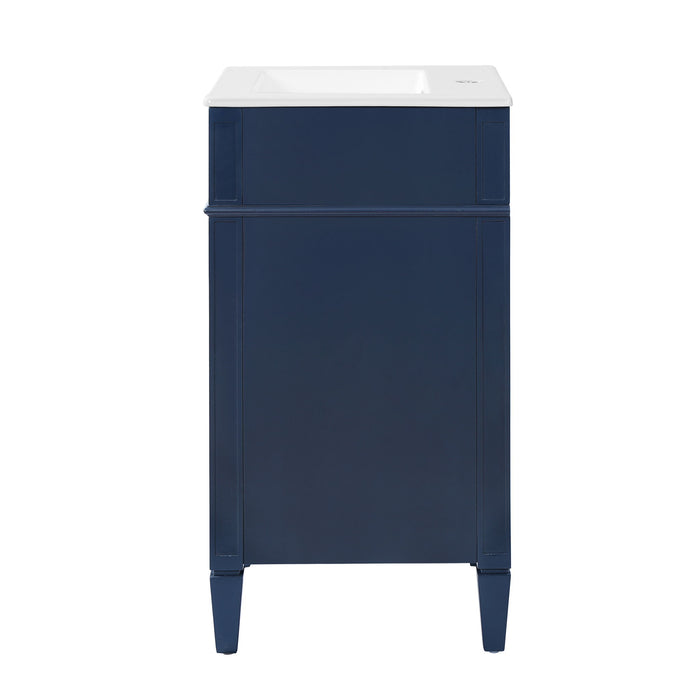 French Style Bathroom Vanity With Sink, Soft-Closing Door, Adjustable Shelf, Rectangular Design