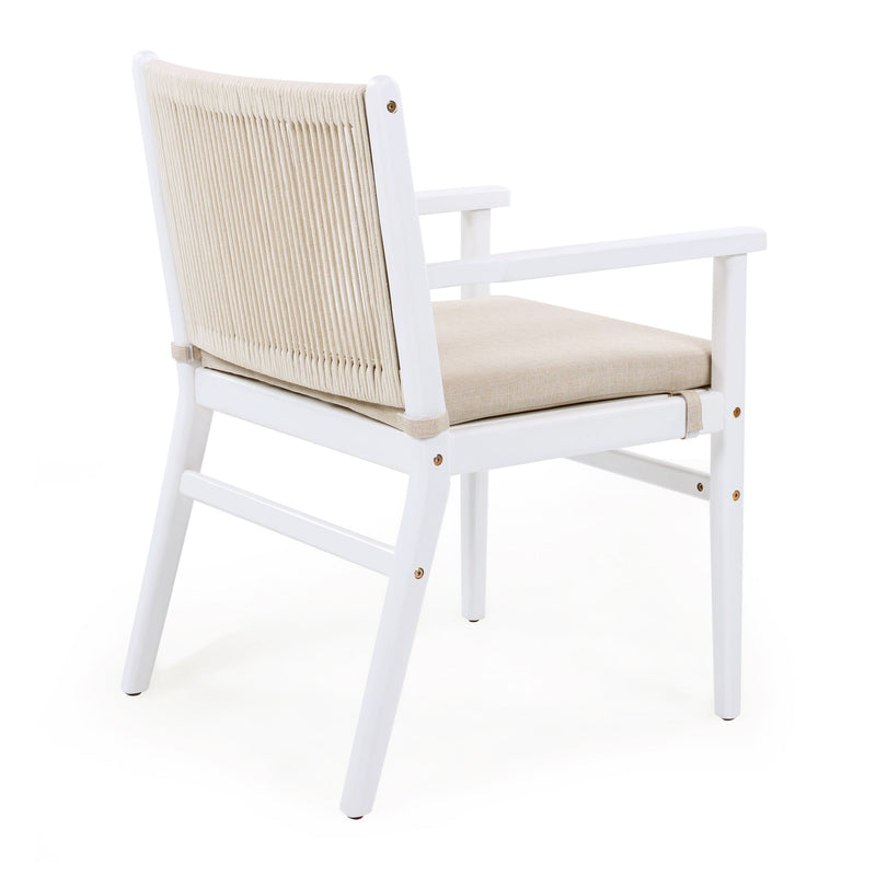 Outdoor Dining Armchair (Set of 2) - Beige / White