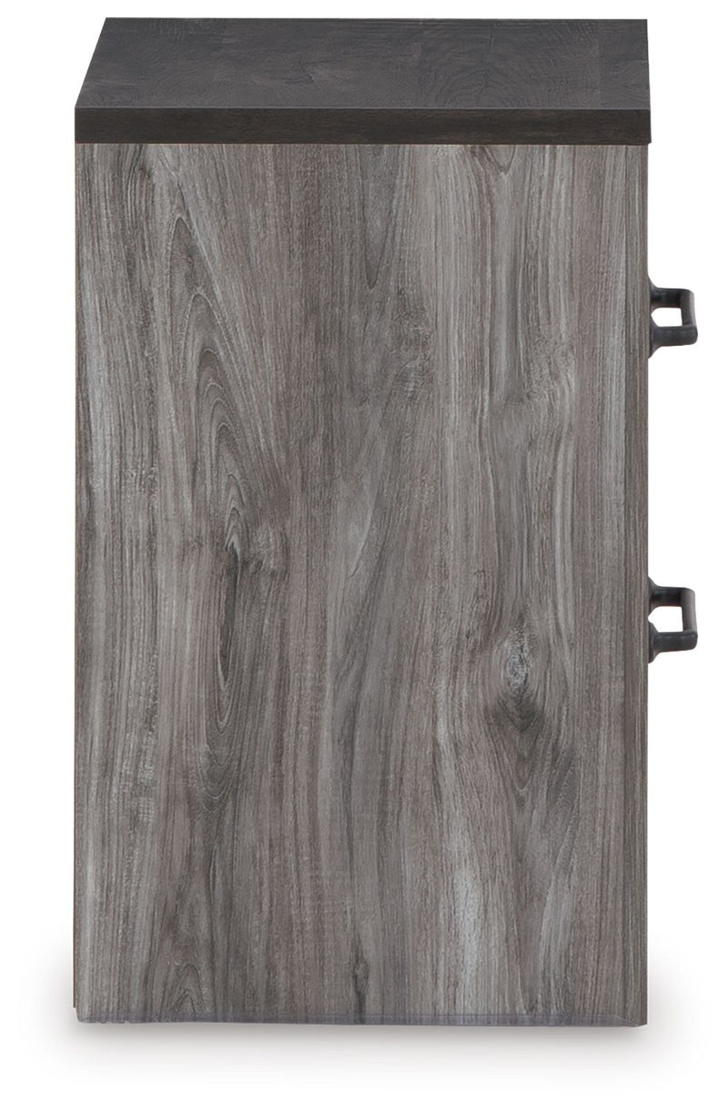 Bronyan - Two Drawer Night Stand - Dark Gray