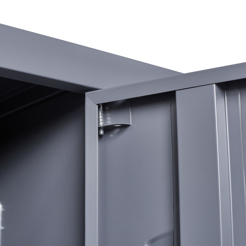 9 Door Lockers With Lock For Storage In Office, School, Gym, And Bedroom - Gray