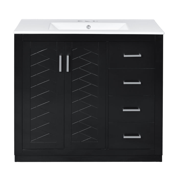 Bathroom Vanity With Sink Combo, Storage Cabinet, Freestanding Set With 3 Drawers & Soft Closing Doors