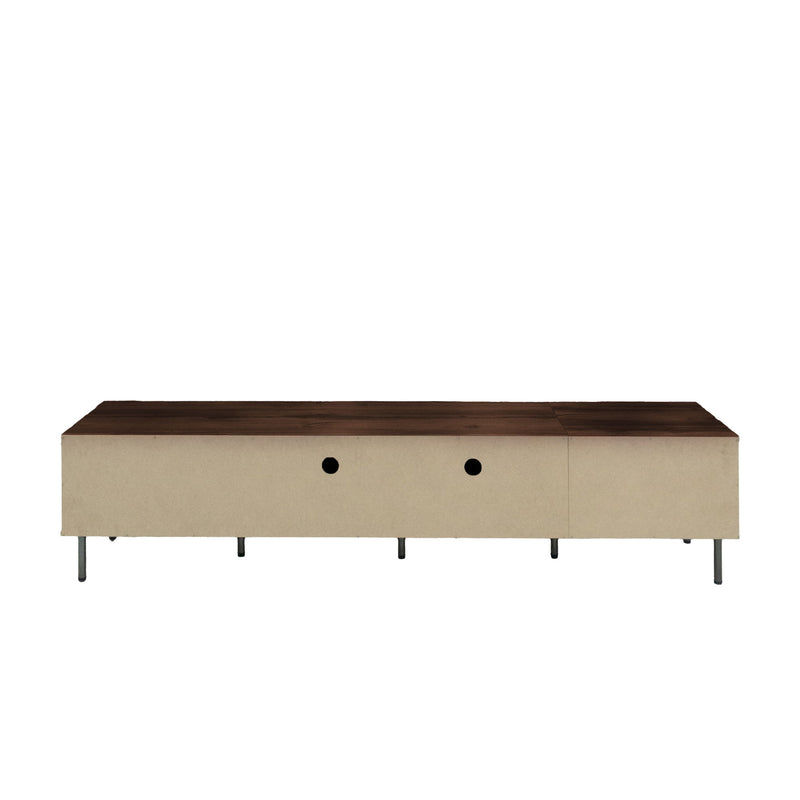 TV Stand For TVs Up To 85" With Closed Storage, Soft Closing Hinges - Walnut