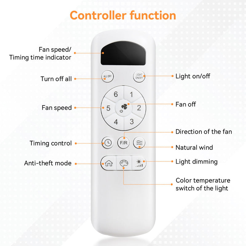 Flush Mount Ceiling Fan With LED Light 22W And Remote Control Blades For Indoor Use - Black