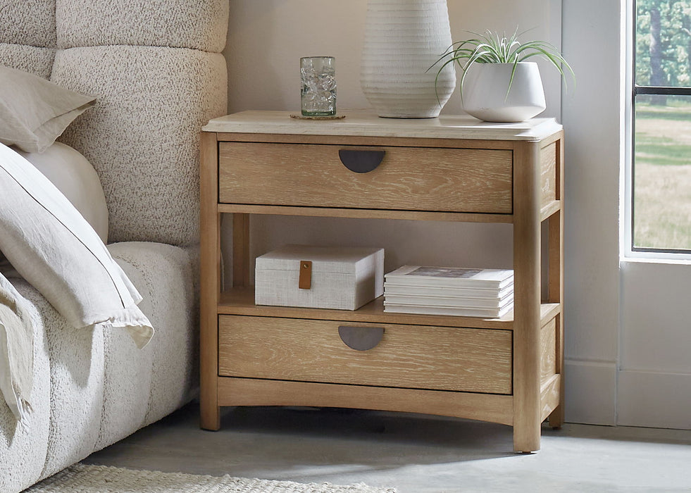 Escape - Bedroom 2 Drawer Nightstand - Glazed Natural Oak