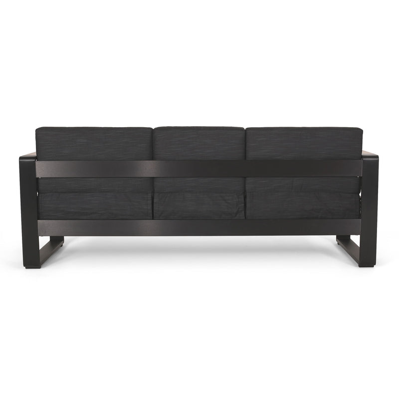 Giovanna - 3 Seater Sofa With Aluminum Frame And Water Repellence Cushions - Black