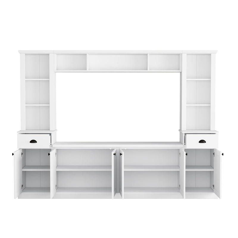 Minimalist Entertainment Wall Unit Set With Bridge For TVs Up To 75"