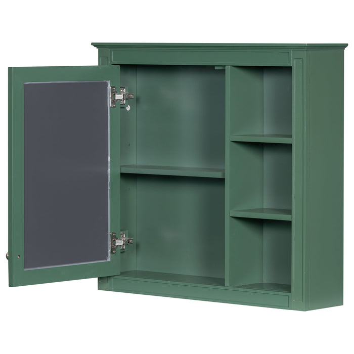 Bathroom Vanity With Top Sink, 2 Doors And 3 Drawers, Freestanding Set With Mirror Cabinet