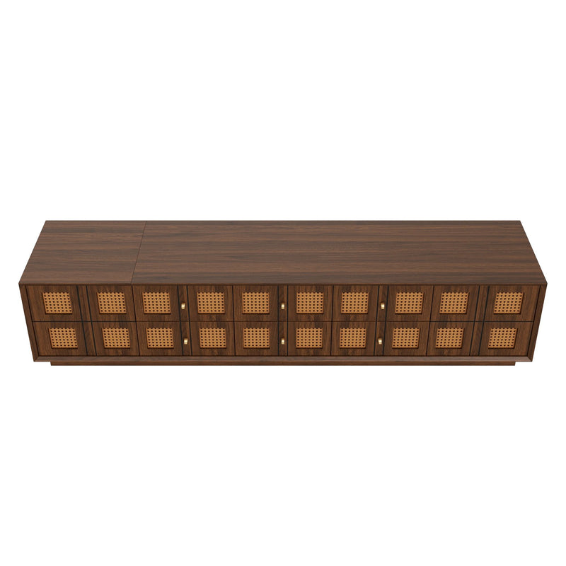 Media Console TV Stand With 6 Drawers & 2 Cabinets - Walnut