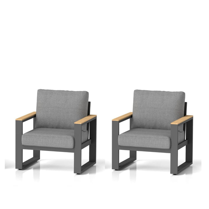 All-Weather Patio Armchairs With Thick Cushions (Set of 2)