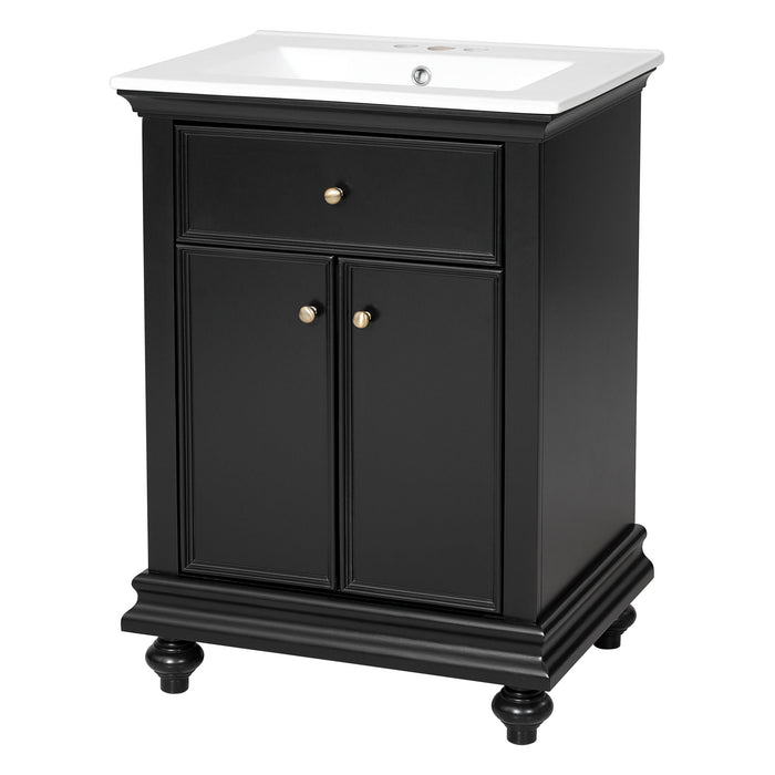 Modern Bathroom Vanity With Tip-Out Drawer And Soft-Close Hinges