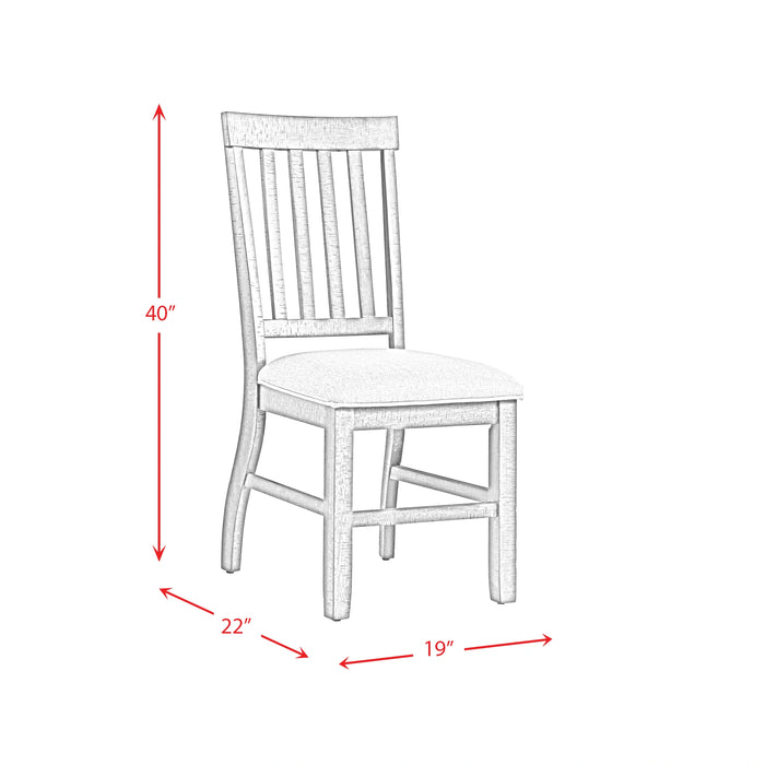 Stone Dining 6PC Set- Table, 4 Side Chairs, & Pew Bench