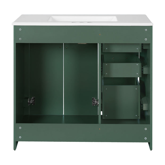 Bathroom Vanity With Sink Combo, Storage Cabinet, Freestanding Set With 3 Drawers & Soft Closing Doors