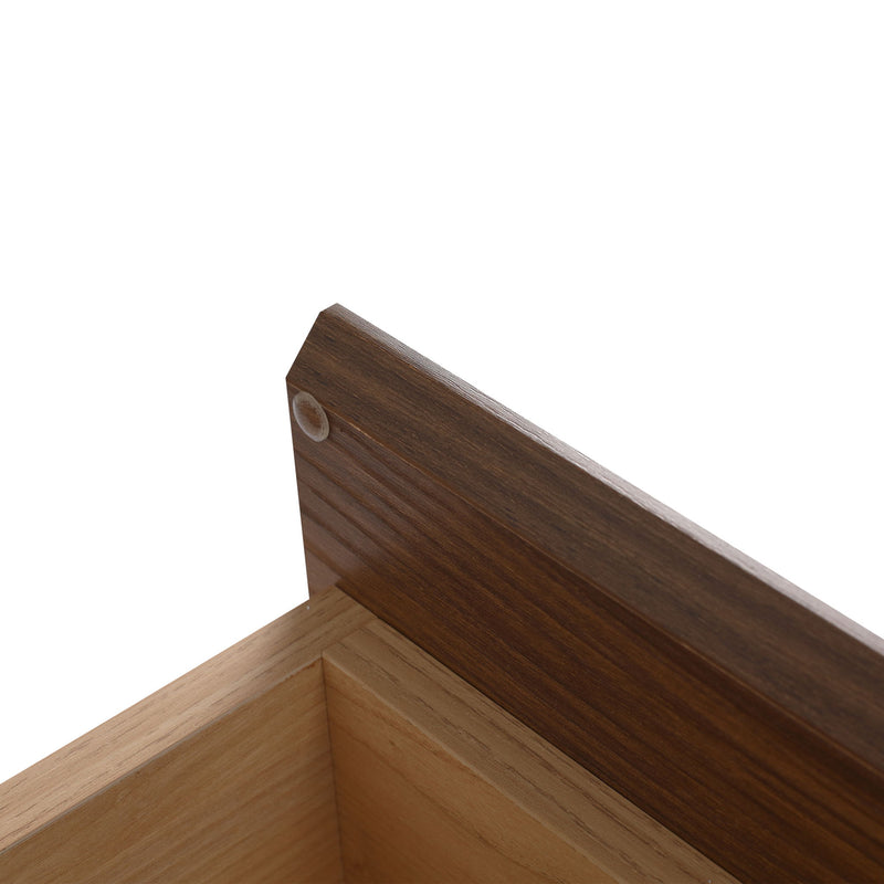 Modern Wall Mounted Bathroom Vanity With Resin Sink And Side Cabinet - Brown Ebony