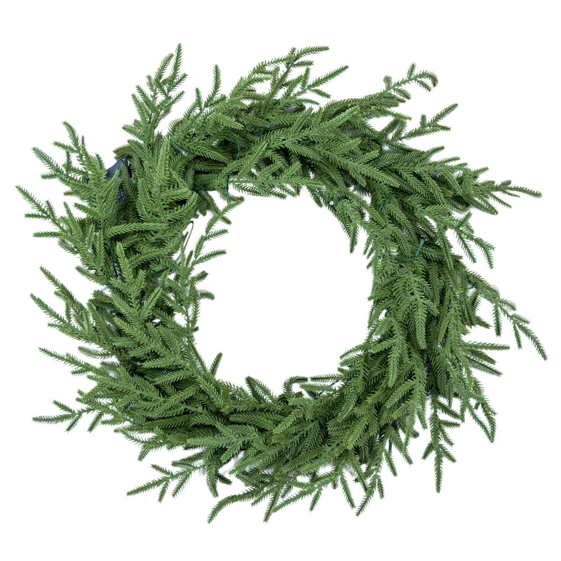 4 Piece Christmas Artificial Trees With Sturdy Bases, Pre Lit Wreath & Garland, Warm LED Lights, Indoor Holiday Decor - Green