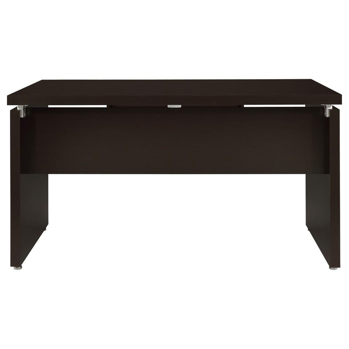 Floating - Top Computer Desk With Pullout Keyboard Shelf - Brown