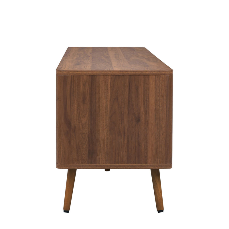 TV Stand With 2 Drawers, Media Console Table - Walnut