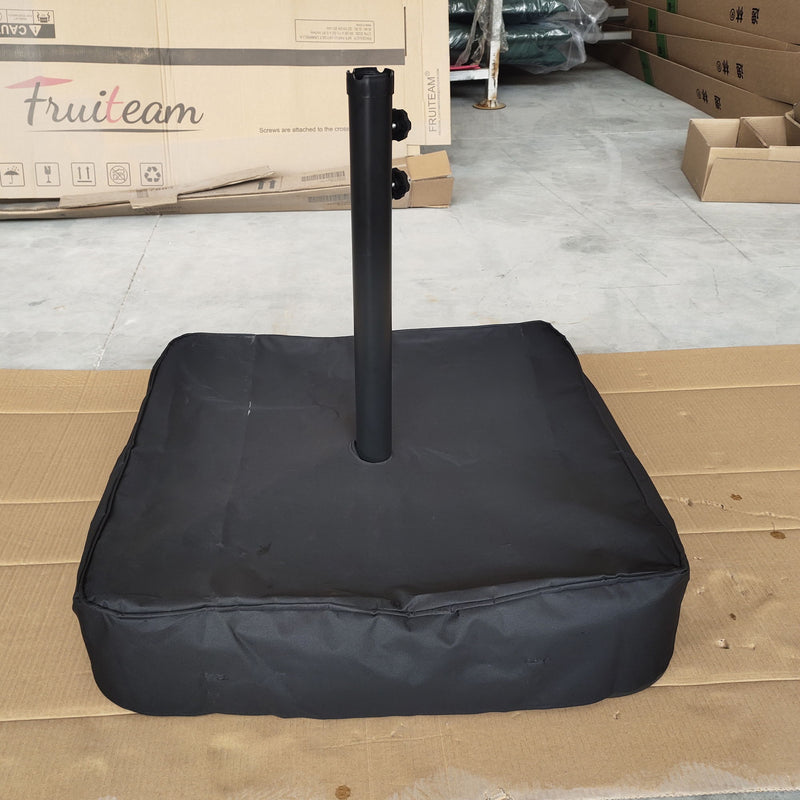 Double- Sided Outdoor Market Umbrella With Lights And Base
