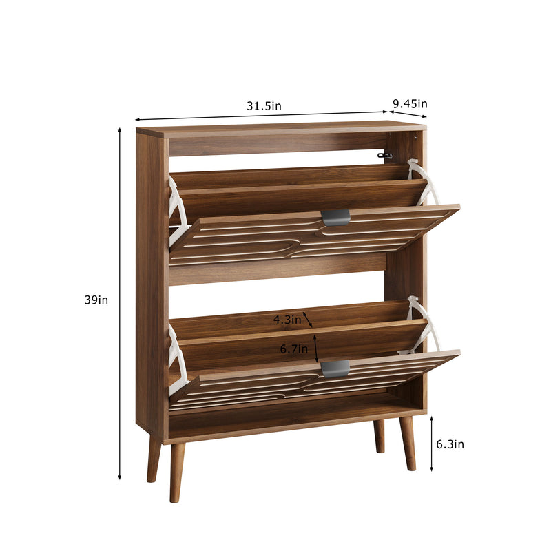 Medieval - Independent Shoe Cabinet With 2 Flip Drawers