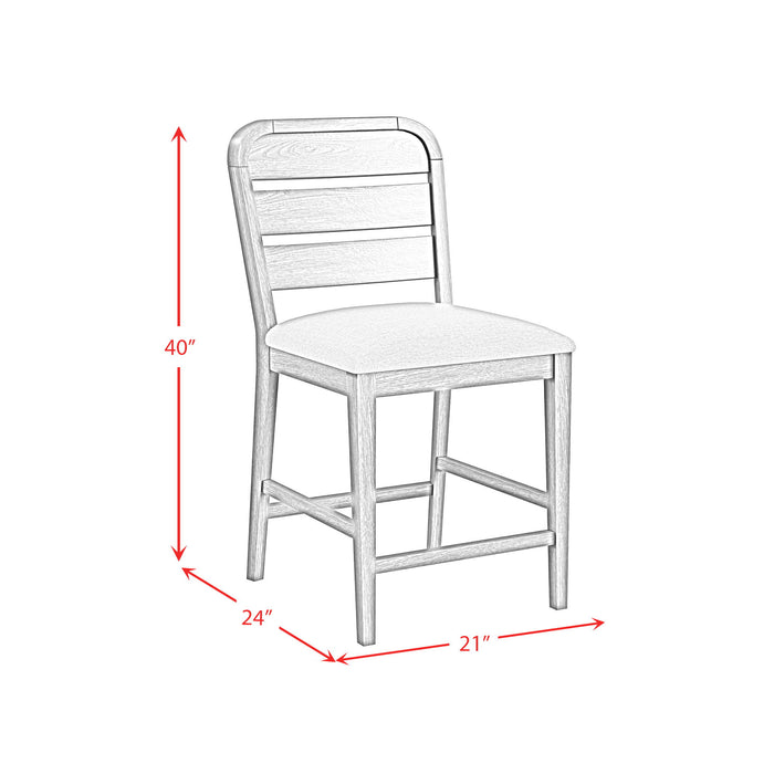 Glinda - Fabric Counter Chair (Set of 2) - Brown / Light Gray