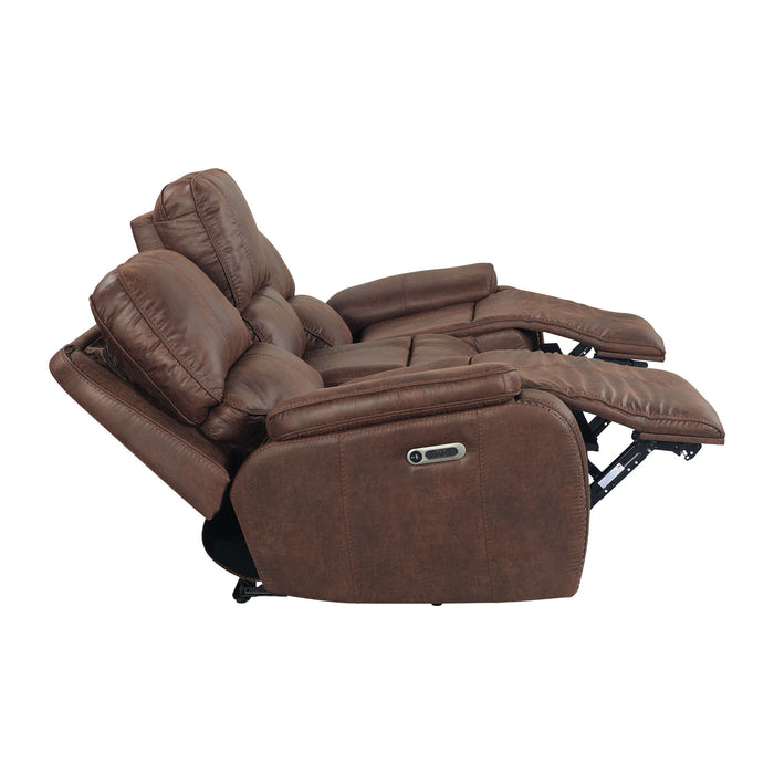 Atlantis - Power Motion Sofa With Power Motion Head Recliner - Heritage Brown
