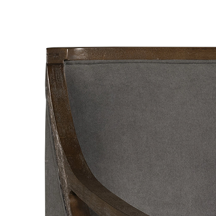 Hopkins Chair w/Brown Arm Columbia Charcoal (ISTA 3)