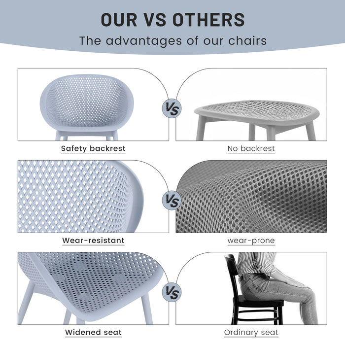 2 Piece Durable Single Chair With Hollow Out Design