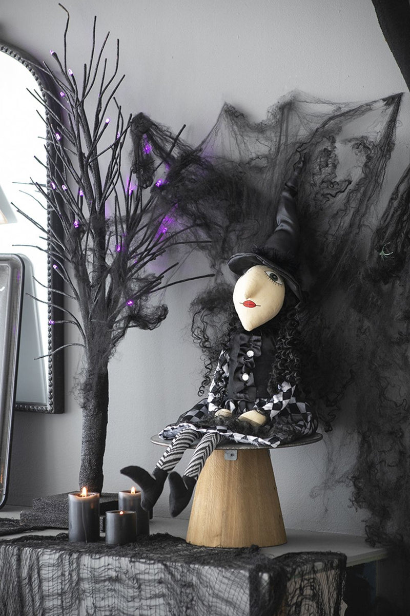 Halloween Sitting Witch Decor - Black