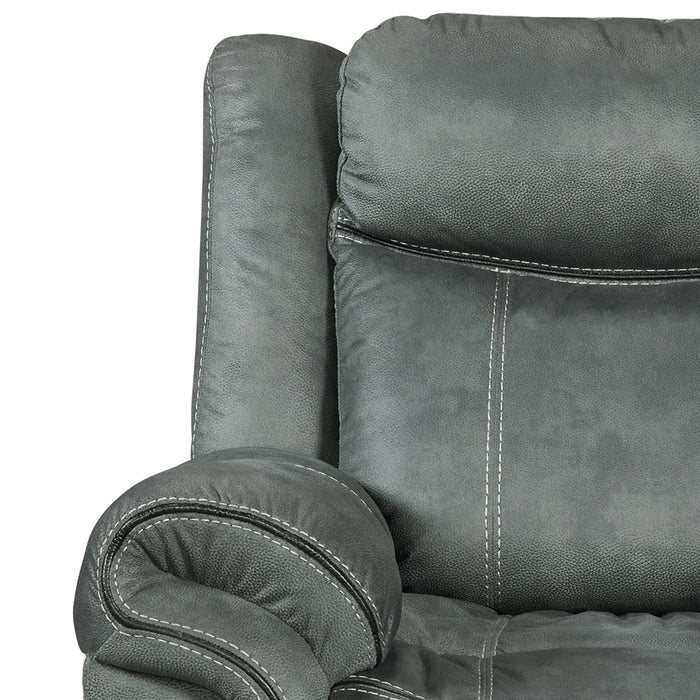 Sorrento 3PC Living Room Set in FB367 Charcoal-Sofa, Loveseat & Recliner